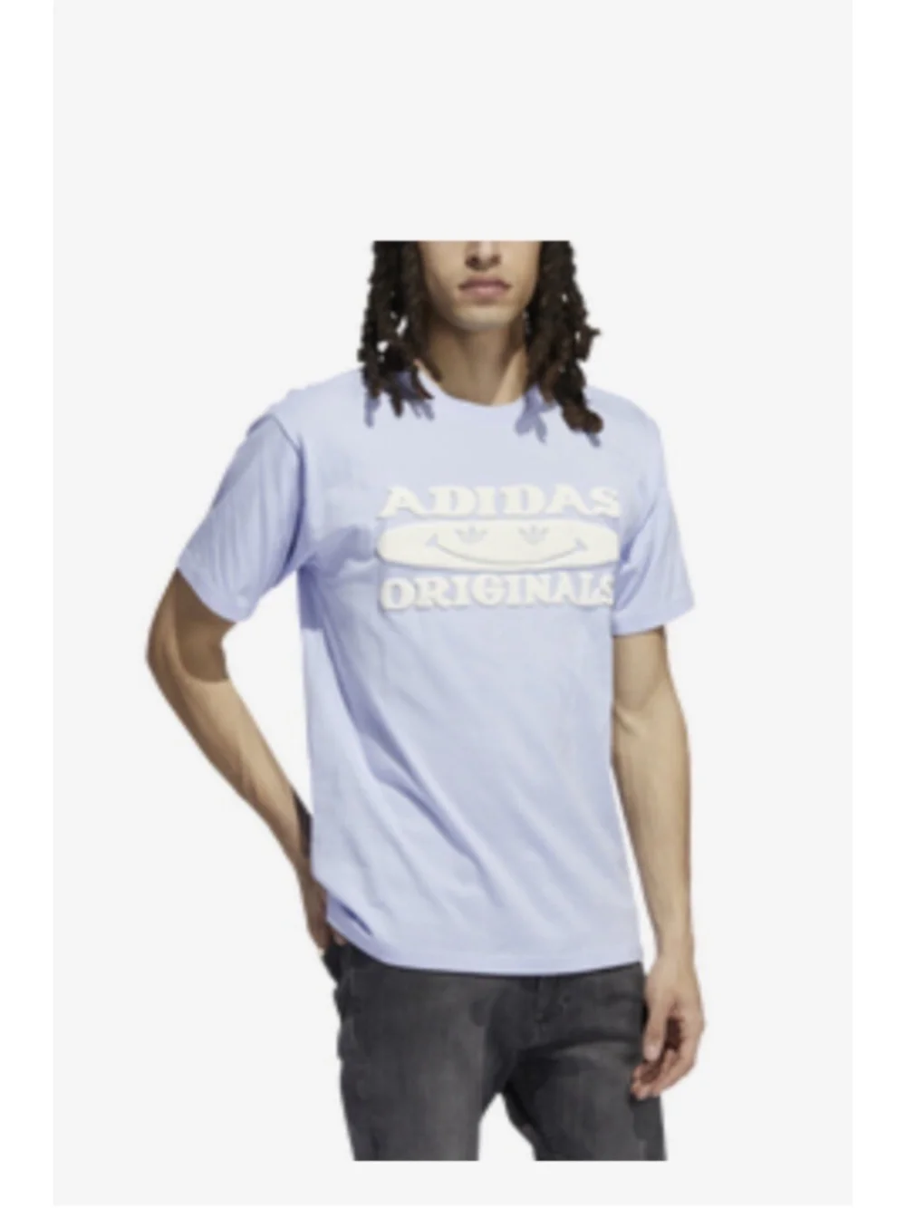 Adidas Originals Trefoil Smile Tee for Men Black OR Lavender